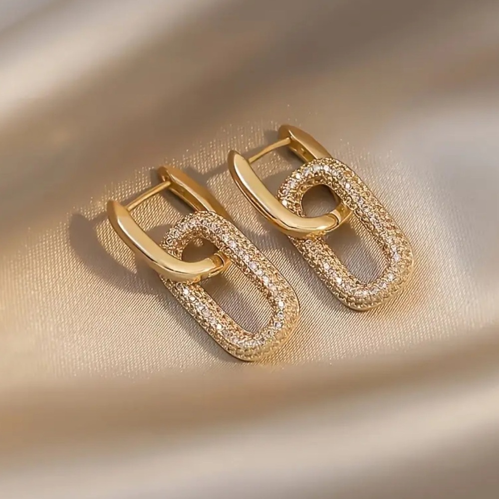 Elegant‎ Gold Link Earrings | Gold Jewelry | Dangle Earrings
